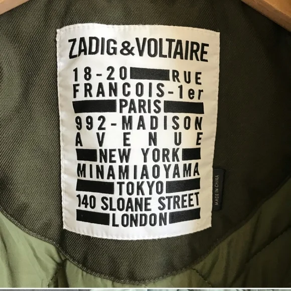 NEW Zadig & Voltaire Olive Green Kawa Parka Jacket SMALL - Picture 7 of 8
